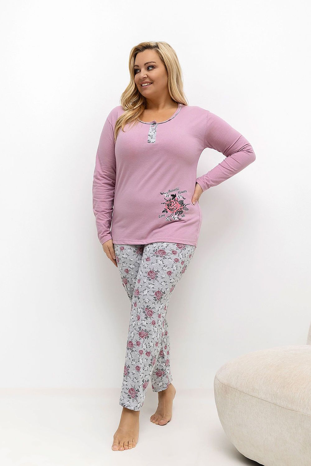 Plus Size Pajamas model 221188 Forever Pink Toissijaiskuva