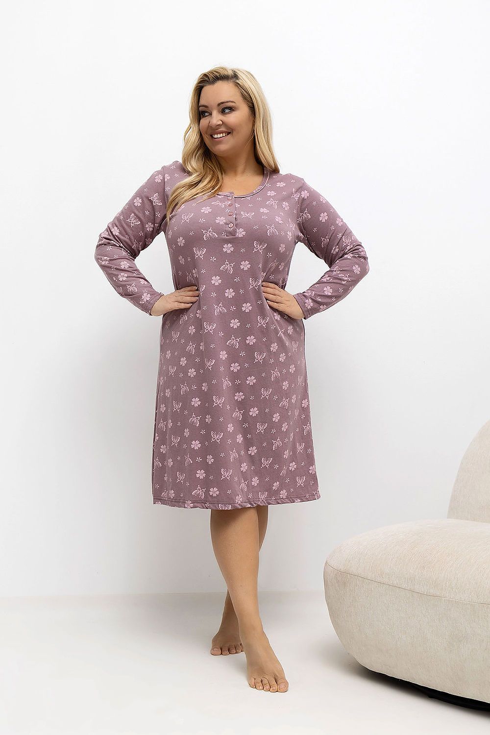 Plus Size Nightgown model 221200 Forever Pink Toissijaiskuva
