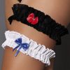 black Garter M/1066 Playful Ola 2XL/3XL with red loop by Abdalea Lingerie