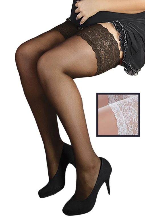 white thigh high stockings ST/04/5 by andalea