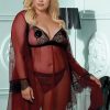 dark red Robe with lace AA052931 - XL/2XL