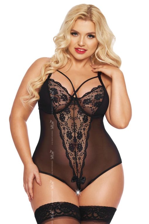 musta Body avoin 1891 - Softline Plus Size Collection