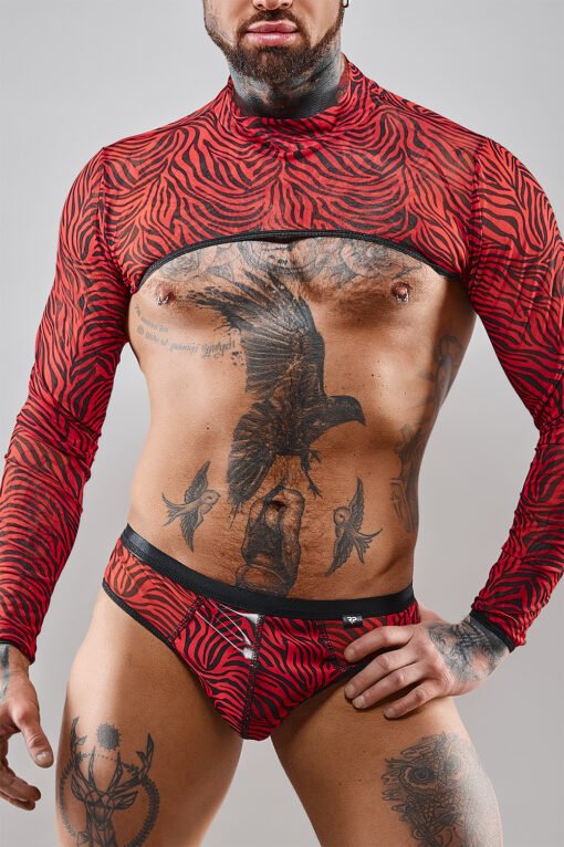 Crop Top RELeonel001 black/red by RFP Razorâ€™s Edge Collection
