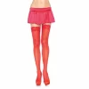 Leg Avenue Red Nylon Tights with Lace Top - One Size, Elegant Finish