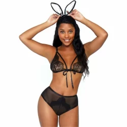 Leg Avenue Bedroom Bunny Costume Set Black One Size