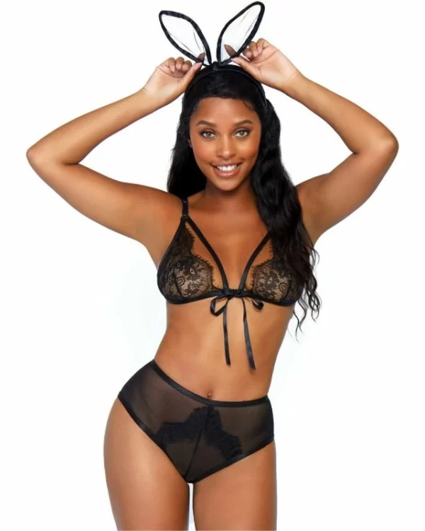 Leg Avenue Bedroom Bunny Costume Set Black One Size