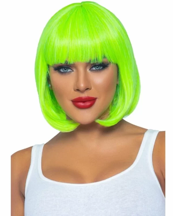 Leg Avenue Fluorescent Short Bob Wig Neon Green - High Visibility