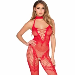 Leg Avenue 89336 Bodystocking Red Polka Dot Mesh One Size