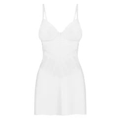 Obsessive Alissium Chemise & Thong White Set XS/S - Elegant Minimalism