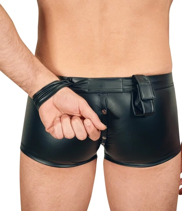 Svenjoyment Bondage Men's Matte Look Pants with Handcuffs S