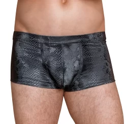 NEK Pants S Shiny Matt Snakeskin Pattern Stretchy Black