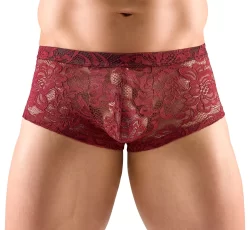 Svenjoyment Floral Lace Men's Pants Dark Red S - Stretch Classic Fit