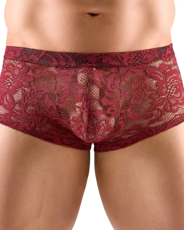 Svenjoyment Floral Lace Men's Pants Dark Red S - Stretch Classic Fit