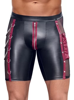 NEK Matte Look Men's Pants S with Red Stripes & Removable Chains