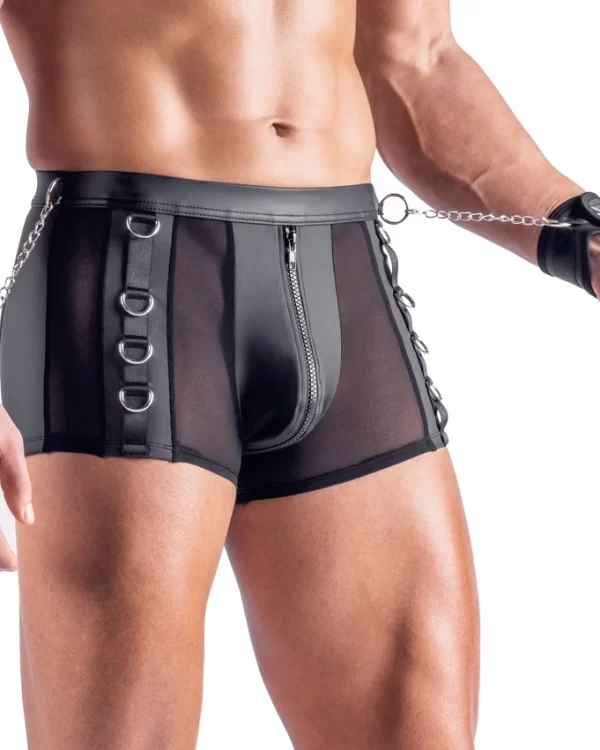 Svenjoyment Bondage Pants S Black Matte-Net with Detachable Cuffs