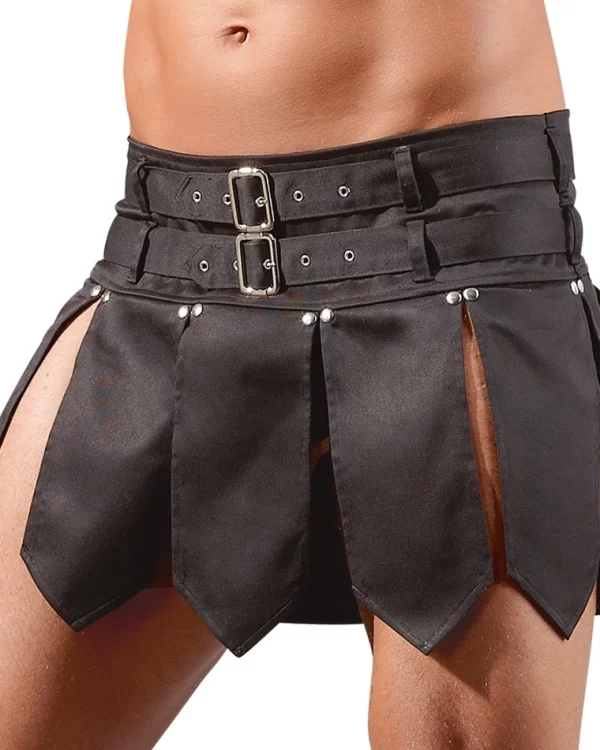 Cottelli Collection Gladiator-Inspired Skirt S Black Adjustable Belts