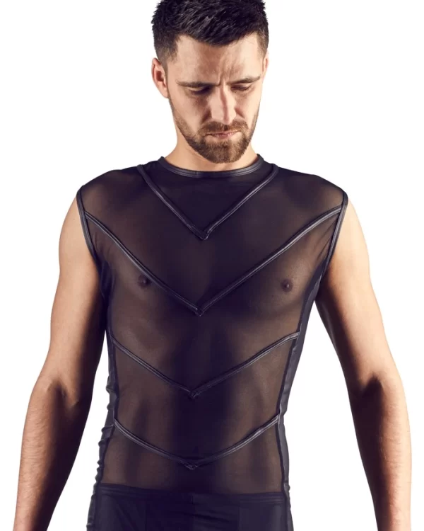 NEK Menâ€™s Shirt S Matte Stretch Powernet Black Design