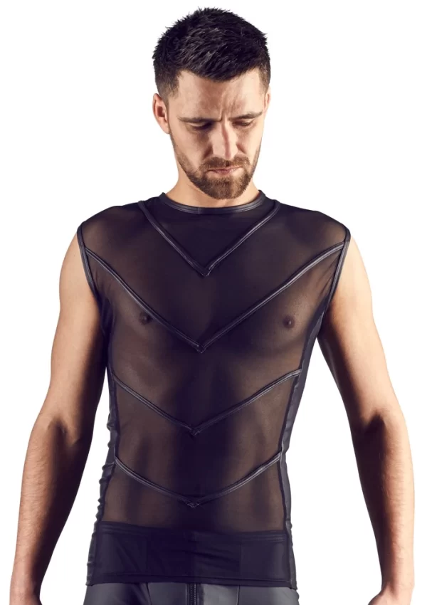 NEK Menâ€™s Shirt S Matte Stretch Powernet Black Design