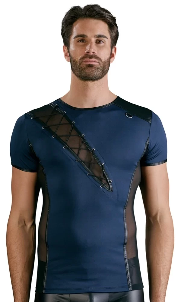 NEK Men's Stretch Shirt Blue/Black S - Microfibre Powernet Design