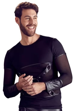 NEK Men's Matte Long Sleeve Shirt with Powernet & Removable Harness S