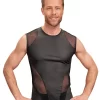 NEK Men's Sleeveless Shirt Black Matte with Mesh Inserts Size S