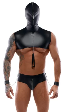 Svenjoyment Bondage Set S - Matte Black, Hooded Top & Accessories