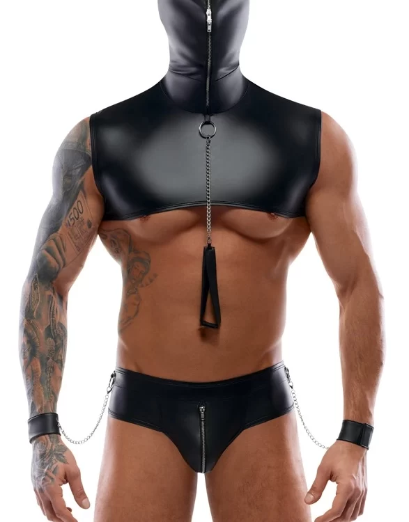 Svenjoyment Bondage Set S - Matte Black, Hooded Top & Accessories