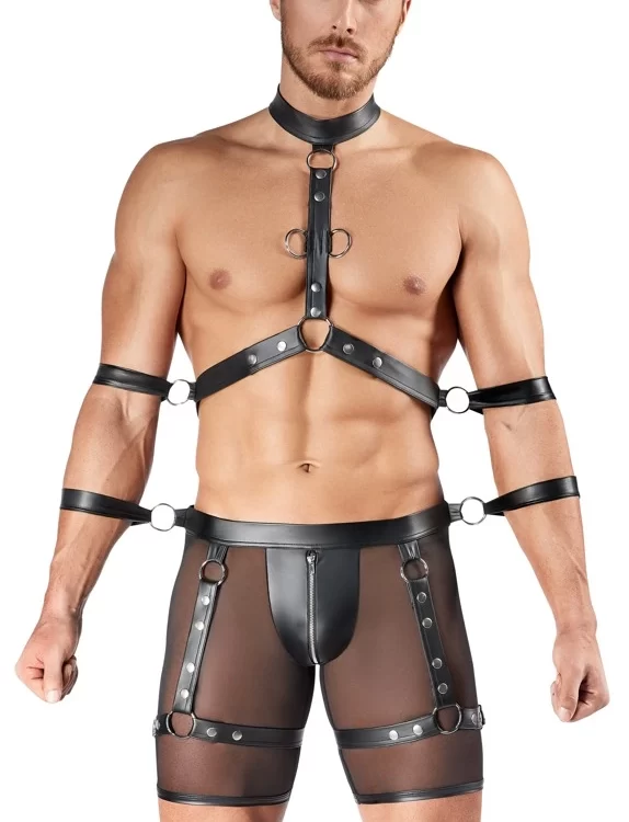 Svenjoyment Bondage Powernet Harness Set with Adjustable Straps S
