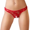 Cottelli Collection Lace String S Red - Floral Open Design Lingerie