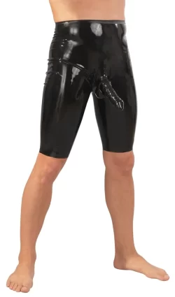 LateX Menâ€™s Latex Cycling Shorts S with Anatomical Sleeve, Black