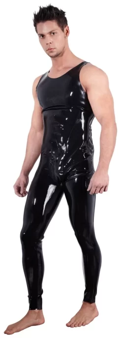 LateX Men's Jumpsuit S - Slim-Fit Natural Latex with Zipper Closure