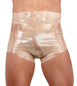 LateX Diaper-Style Briefs S Transparent Skin-Tone Latex Unisex