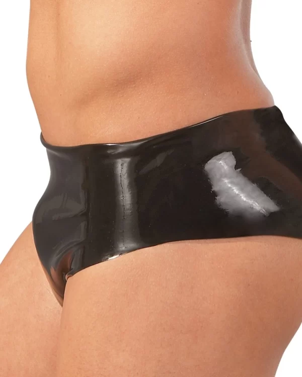 LateX Men's Latex Briefs Black M/L with Integrated Insertable Element