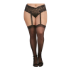 Garterhose - BlackCute and sexy lingerie!Stretch lace shorts with attached sheer thigh high stockingsBlackHand Wash-Cold/
