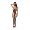 Fishnet Bodystocking with Rhinestone Detail - One Size - Black/Rhinestone