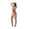 Snake Fishnet Bodyset - One Size - Black/Red