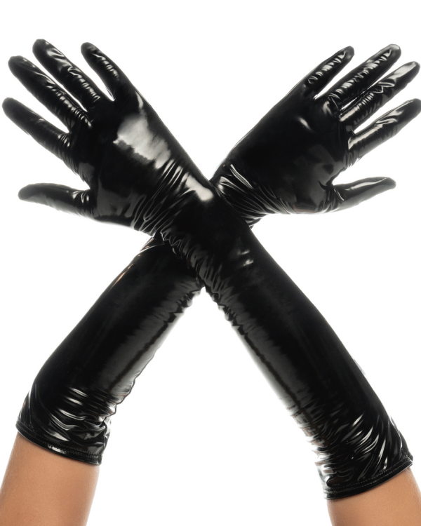 Cruella - High Gloss Gloves - L/XL - Gloss Black