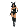 Sultry Bunny VibesVelvet  Faux Leather BodysuitThree-Piece SetQuality Materials/