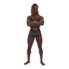 refined vertical stripingProvocative designs feature low cut waist