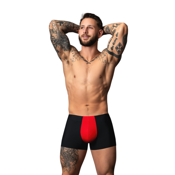 Classic pouch shortLow cut waistHigh cut legsFull coverage in rear/