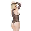 CrotchlessSleevesHigh-neckFishnetStretchy/