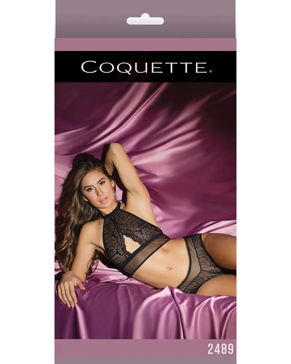 Fishnet Halter Top and Booty Shorts - One Size