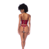 Two Piece Bustier Set - L - Gloss Wine Red