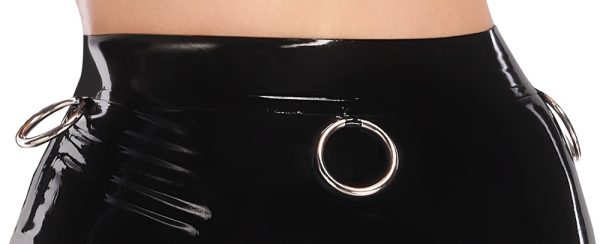 Knielanger enger Rock aus Latex
