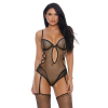 BoxSexy sides with crossed strapsMix of net and meshHook and eye closureKey-hole at the front/