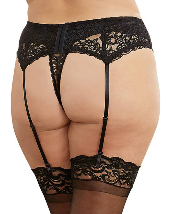 Lace Garter Belt Diamond - Black