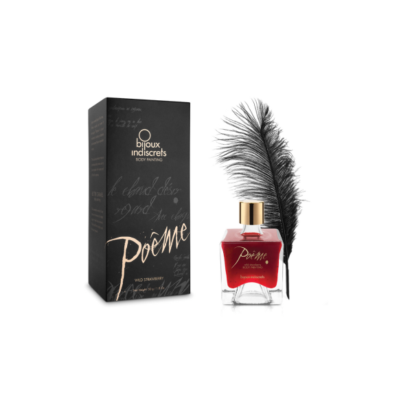 Edible BodypaintStrawberry flavored body painting with featherWrite love notes on your partner´s body.. Lick them off!Perfect for Oral Sex!This product is 100% body safe/