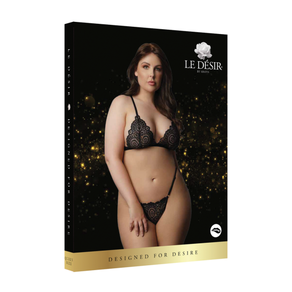Magic Lace Velvet Lingerie Set - Queen Size - Black