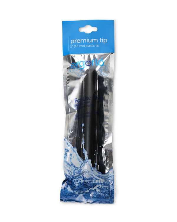 Ergoflo - Premium Tip for Anal Shower - 5” / 13 cm - Black