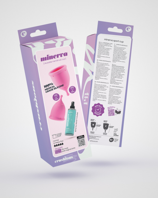 Minerva - Menstrual Cups with Pouch and Toycleaner- S and L - Pink